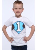 Boy\'s T-shirt with a number, white NDZ4478 - Online store - Boutique